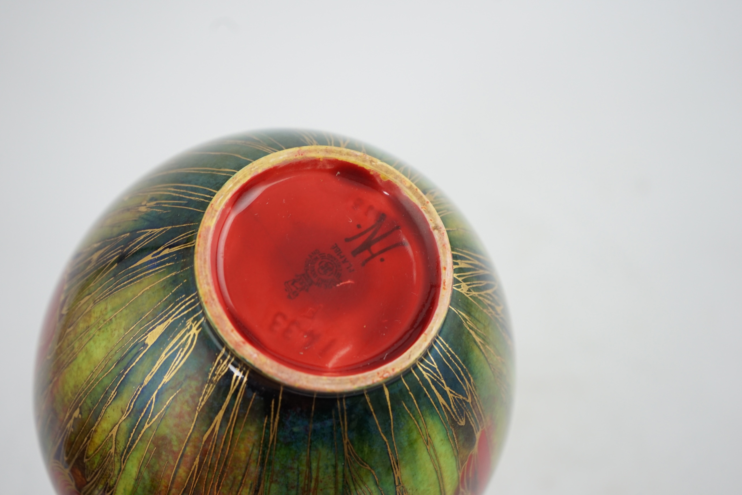 A Royal Doulton ‘tulip’ flambé ovoid vase, by Harry Nixon, 1930s